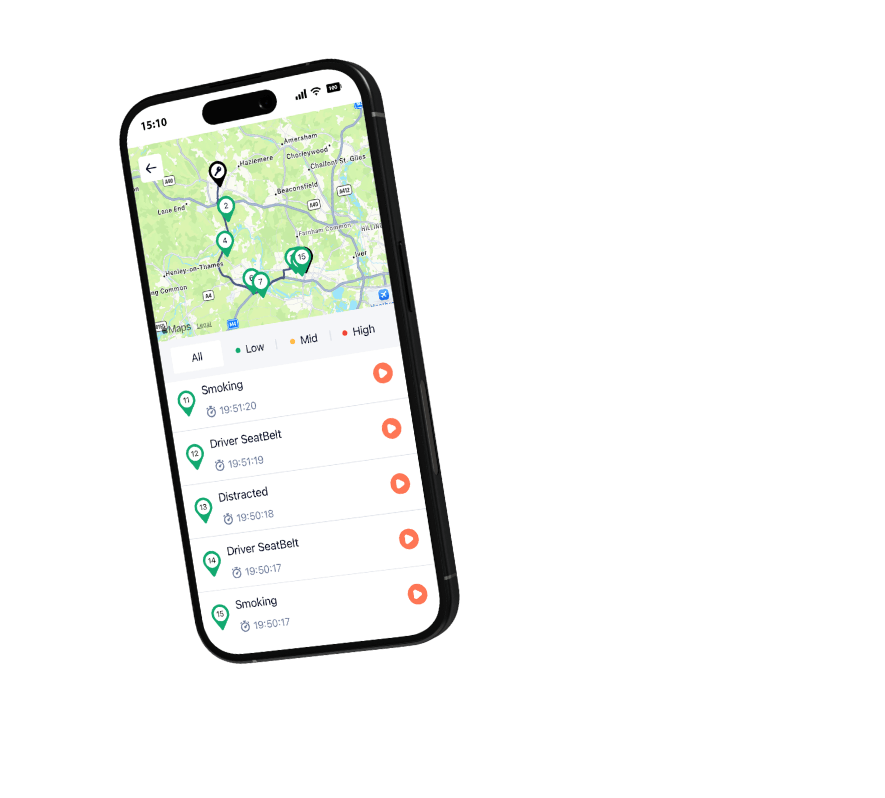Rooya mobile app showing cloud video evidence