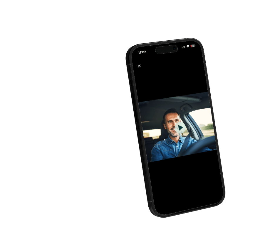 Rooya mobile app showing incident footage for review