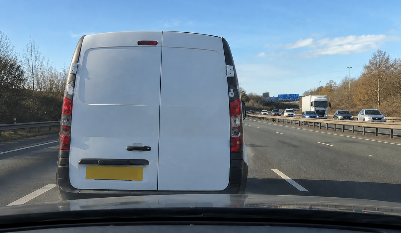 Driver receiving an in-cab safety prompt from Rooya
